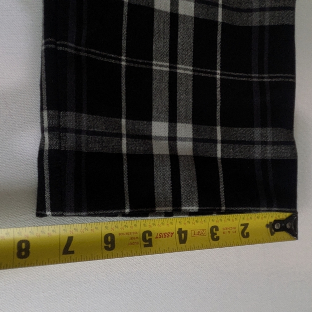 Ann Taylor Womens Plaid Dress Pants Size 8 Black White Stretch Straight EUC - Picture 10 of 14